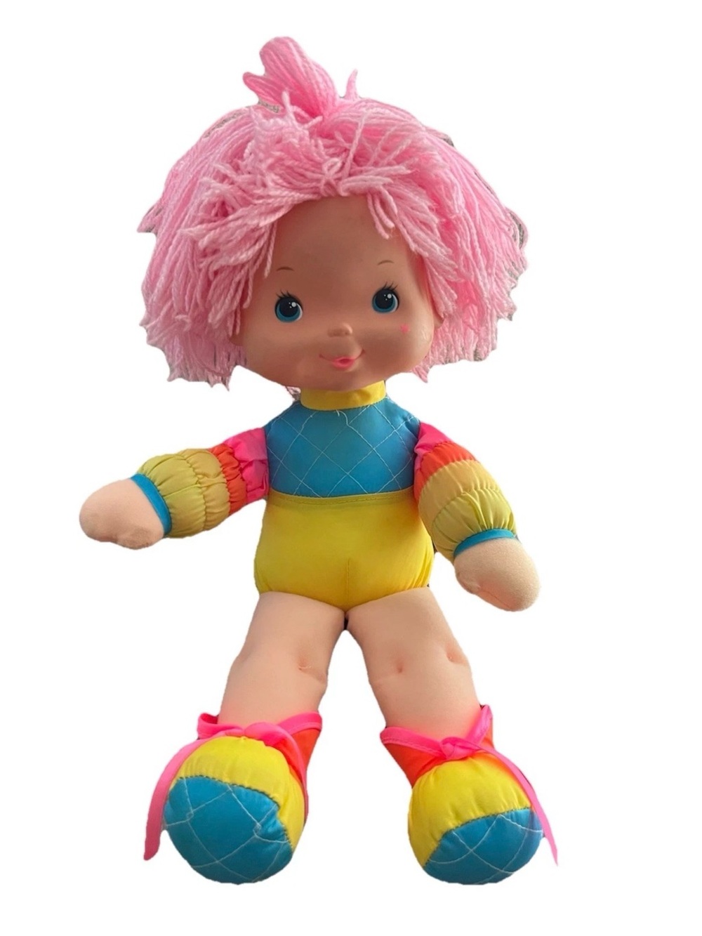 Mattel rainbow brite 1983 tickled pink doll 15” vintage hallmark dress up